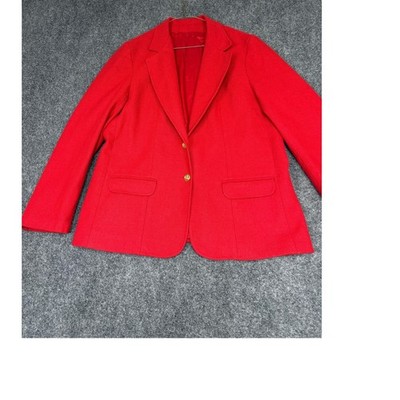 David Craig Sportswear Blazer Womens 16 Red Wool Blend Gold Button Vintage USA