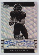 2019 Leaf Metal Draft Sepia Variation Silver Wave Myles Gaskin #SV-MG3 Auto qw7