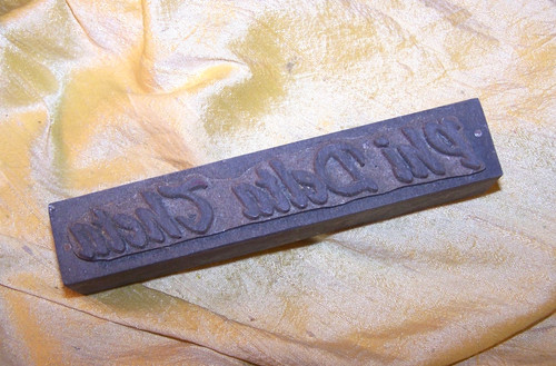 VINTAGE Phi Delta Theta fraternity metal letterpress block w/ name spelled OLD