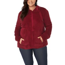 White Mark Womens Sherpa Hooded Casual Fleece Jacket Coat Plus BHFO 4903