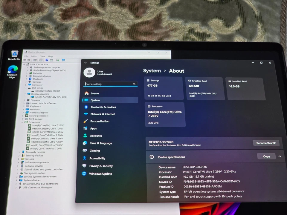 Microsoft Surface Pro 11 Ultra 7 266V 16GB 512GB OLED Tablet+ Type Cover Bundle - Image 4 of 4