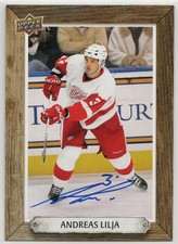 2024-25 UD Engrained Icons Andreas Lilja #BH-AL Red Wings Beehive Auto
