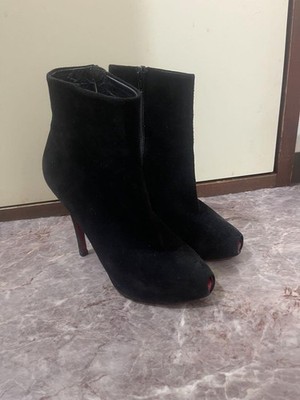 Christian Louboutin Heel Boots Shoes Women Size 38 Black Genuine