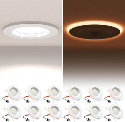 12 Pack 5/6'' LED Recessed Lights, 5CCT Dimmable, 1200LM, ETL Energy Star