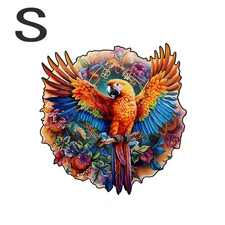 Unique Wooden Parrot Pattern Puzzle, Irregular Animal Shape, Suitable For