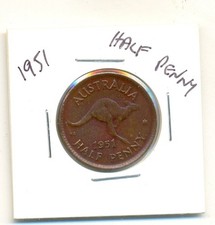Australia: 1951 King George VI Half Penny 1/2d 