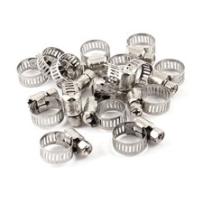 15 x 6mm-12mm Adjustable Stainless Steel  Hose Ring Clamps