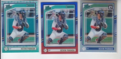 3 - 2024 Donruss KEVIN PARADA Red Blue + Liberty Foil + Optic Holo Mets #110