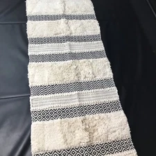 INK+IVY Bath Rug woven Texture Shaggy Striped 22 By 58 Inches Grey NWT