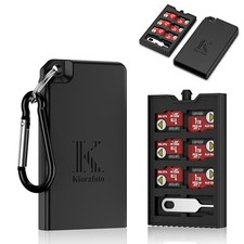 Pop-up Small TF Memory Card Case Holder MSD Cards with Carabiner, for 8 TF