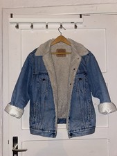 Vintage Levi's Jeans Jacke Teddy Gefüttert Retro Fell Gr.M