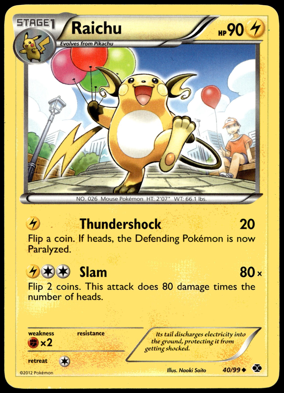 Raichu Uncommon Next Destinies 40/99 LP