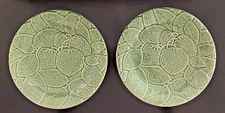 Over and Back/Indoor Outfitters/Like Bordallo Pinheiro/Green Plates/Set of 2