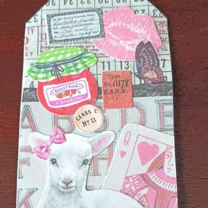 Unico Handmade Shipping Tag, Collage Front, Reinforced Hole, Blank Back