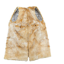 Womens Faux Fur Vest Large Brown Lined Champagne Shimmer Lightweight Sleeveless