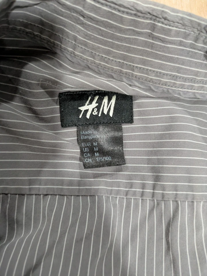 LOTE DE 4 camisas de vestir de moda con botones de manga larga H&M para hombre todas las tallas pequeñas S Foto 4 de 4