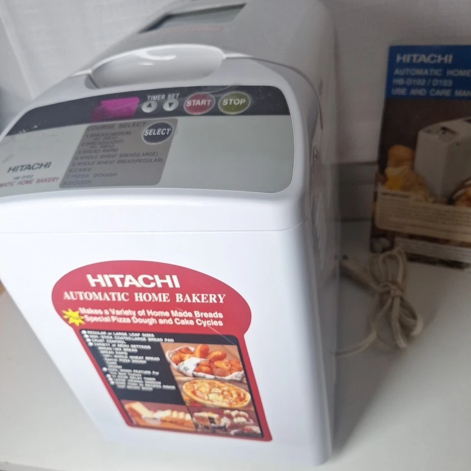 Máquina automática para hacer pan para panadería en casa Hitachi HB-D102 con manual, libro de cocina Foto 2 de 4
