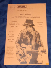 NEIL YOUNG & International Harvesters RARE ORIGINAL POSTER 11x17 1985 Perham, MN