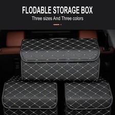 Large Car Boot Organiser Foldable Leather Storage Box Multi Use Tool Bag