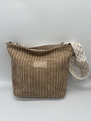 Elegante CordTasche. Tragetasche Beige.