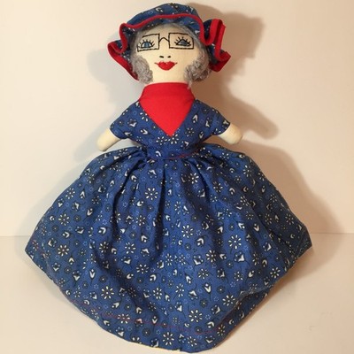 Topsy Turvey Doll 12'' Tall 3-Characters 1950's Grandma, Wolf, Red Riding Hood