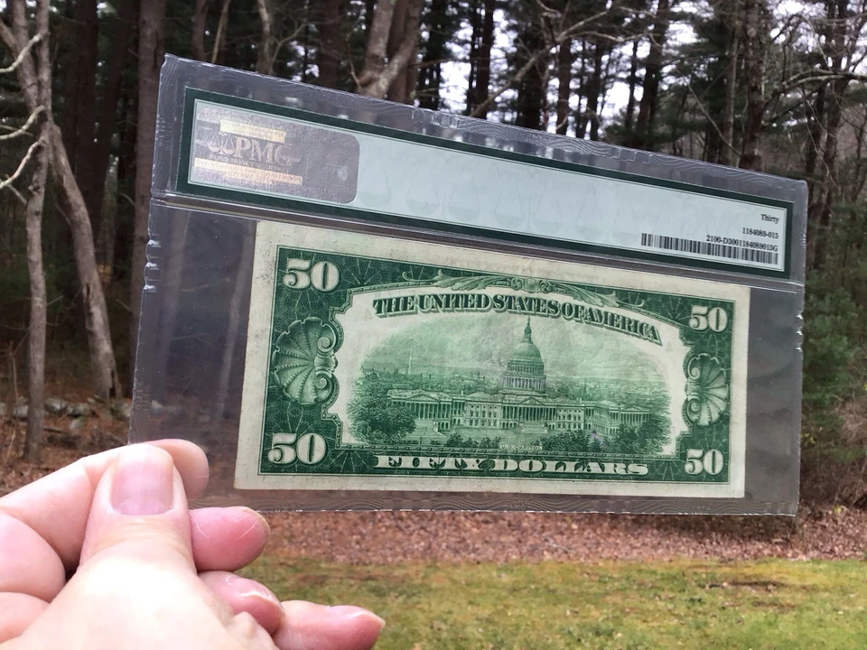 $50 1928 Federal Reserve Note Cleveland,Ohio Woods/Mellon PMG 30 Very Fine - Image 2 of 4