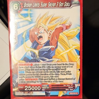 Bandai DBS CCG Broken Limits Super Saiyan 3 Son Goku SD2-02 ST SR Foil EN 25,000