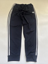 Adidas Track Jogging Pants Mens Medium Navy 3 Stripes Warm Up Joggers