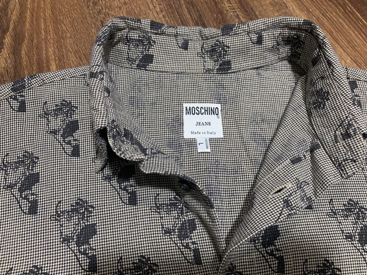 Vintage Moschino Jeans Cow Print Button Shirt Size L | eBay
