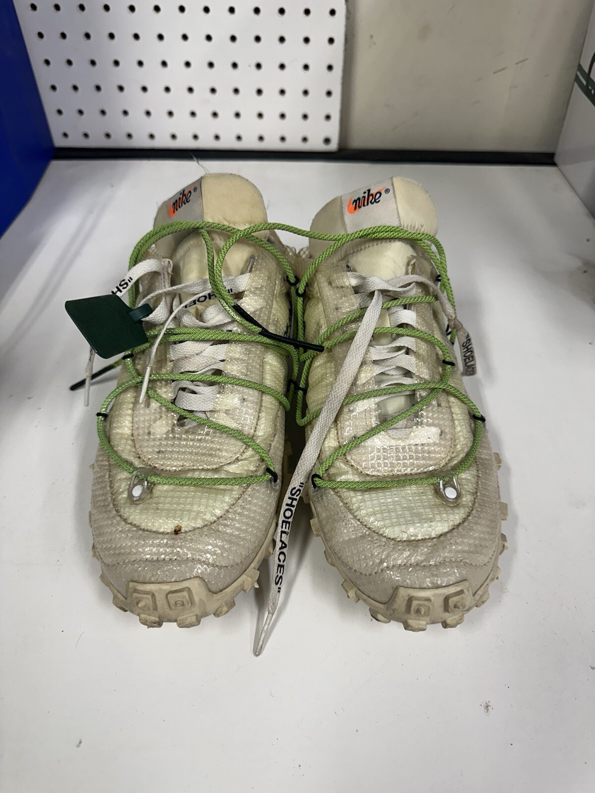 OFF WHITE X NIKE Taglia 11 5 Nike Off White x Waffle Racer verde elettrico senza scatola