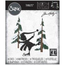 New Tim Holtz "THIN ICE" Winter Skater Sizzix Thinlits Cutting Dies 2020