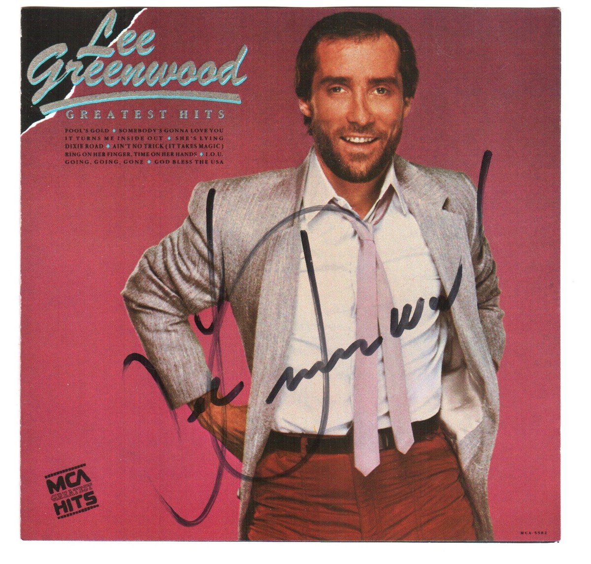 Very Rare Lee Greenwood Greatest Hits Autographed CD Japan