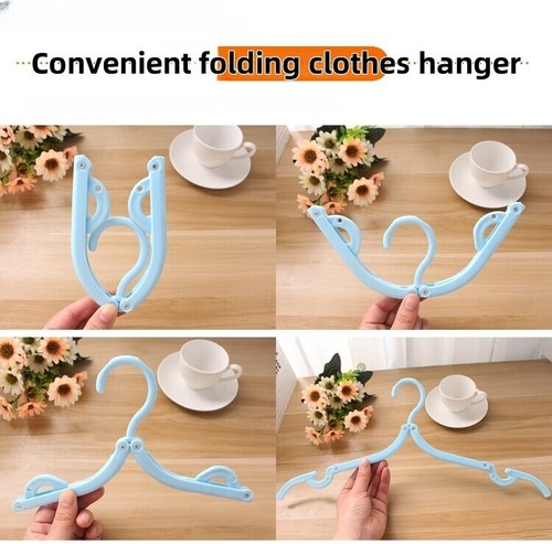 Travel Portable Foldable Clothes Coat Plastic Hangers Folding Slotted Tool UK - Picture 16 of 27