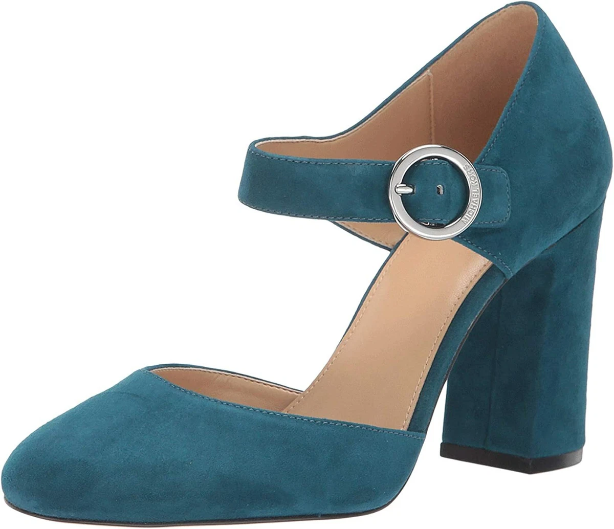 Michael Kors Women s Alana Closed Toe Suede Mary Jane Pumps Teal Size 8 M