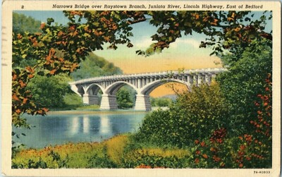 Bridges Postkarte Narrows Bridge Bedford Massachusetts Gestempelt 1940