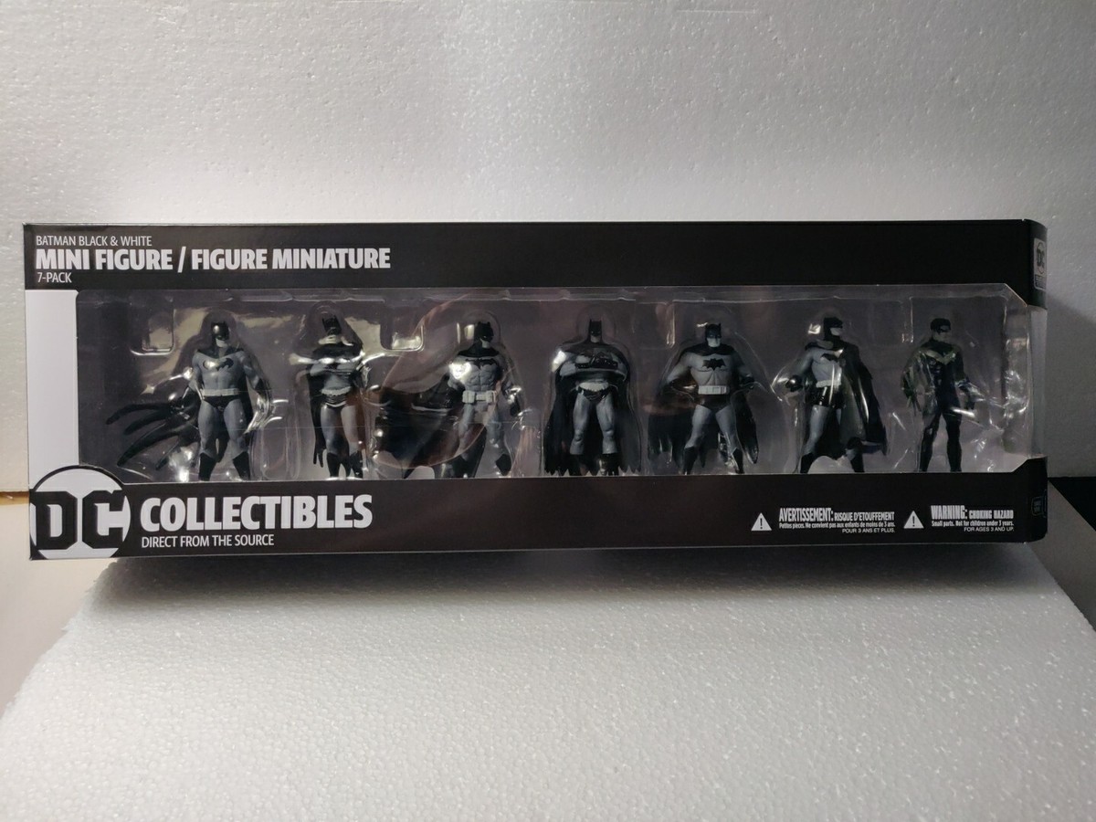 DC Collectibles Batman Black and White 7 Pack Mini Figures 