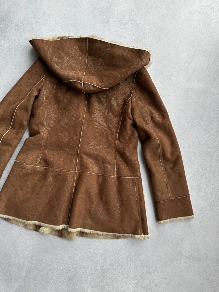 Vintage Armani Jeans Sheepskin Fur Woman Jacket Sz M | eBay