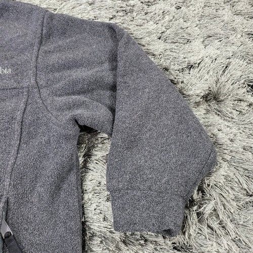 Columbia Fleece Jacket Youth 6-7 Gray Hooded Long Sleeve Outdoor Zip Pocket Logo - Picture 15 of 21