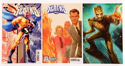 The Sentry #1A,3B,5B Lot, 2018 3rd Series Marvel Comics, Groot Cover on 5B, Nice