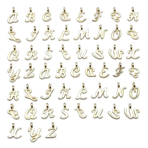 26Pcs Gold A-Z Letters Alphabet Charms Pendant DIY Jewelry Making Accessorie^JF