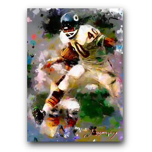 Gale Sayers #23 Art Card Limited 2/50 Edward Vela Signed (Chicago Bears)