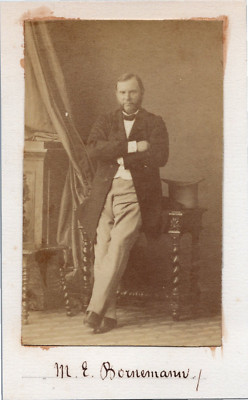 E. Bornemann vintage cdv albumen print. Provenance Demo Album, Back