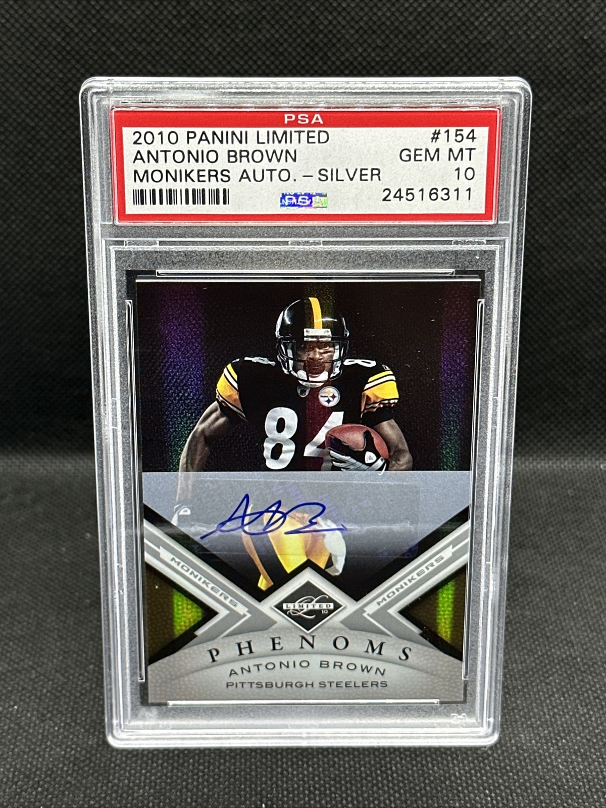 Antonio Brown Panini Limited #154 Monikers Autograph-Silver