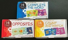 3 Packs of Play "N" Learn Puzzle Pairs Opposites/Count & Match/Complete The Word