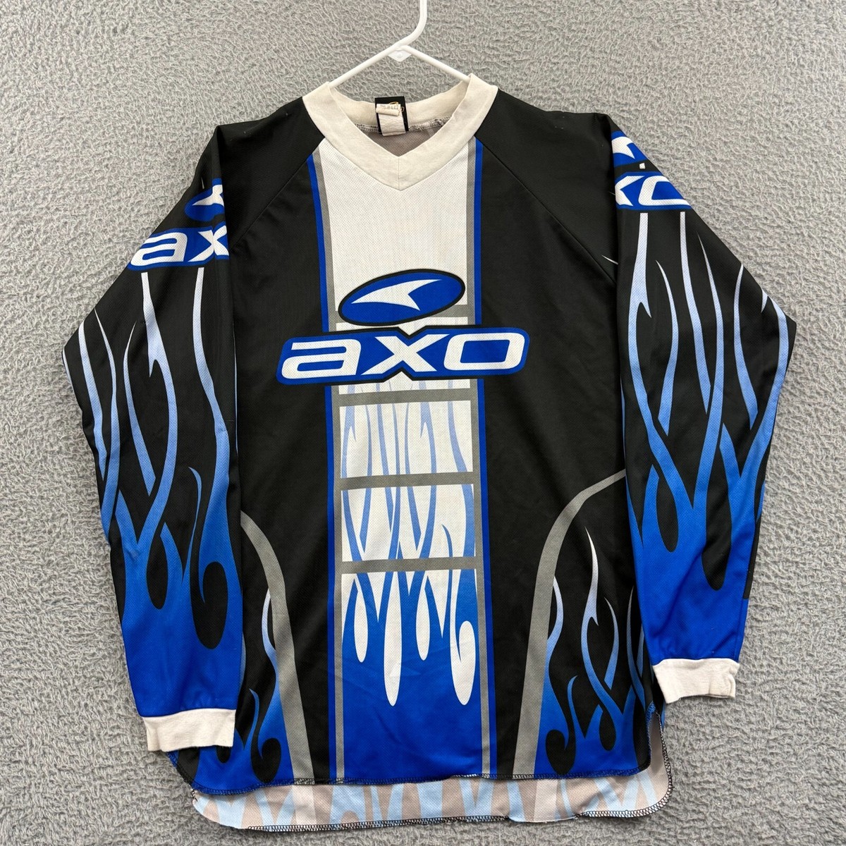 Vintage Axo Shirt Mens Large Blue Sport Motocross 90s Dirt Bike