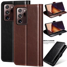 For Samsung Galaxy Note20 Ultra S24 10 S20 S21 S22 S23+ Leather Case Phone Cover