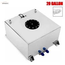 20 Gallon Lightweight Aluminum Race Drift Fuel Cell Tank+Level Sender Sliver