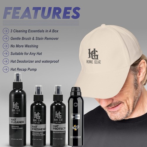 Homiegear ReCap Cleaning Kit with Headwear Protection Spray for Caps - Hat Care - Picture 5 of 6