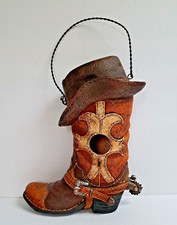 Cowboy Boot w/Hat Birdhouse 10.5 Tall Country...