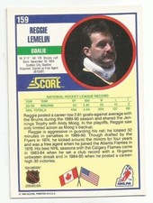 REJEAN LEMELIN 1990-91 SCORE CARD NEAR MINT+ CONDITION